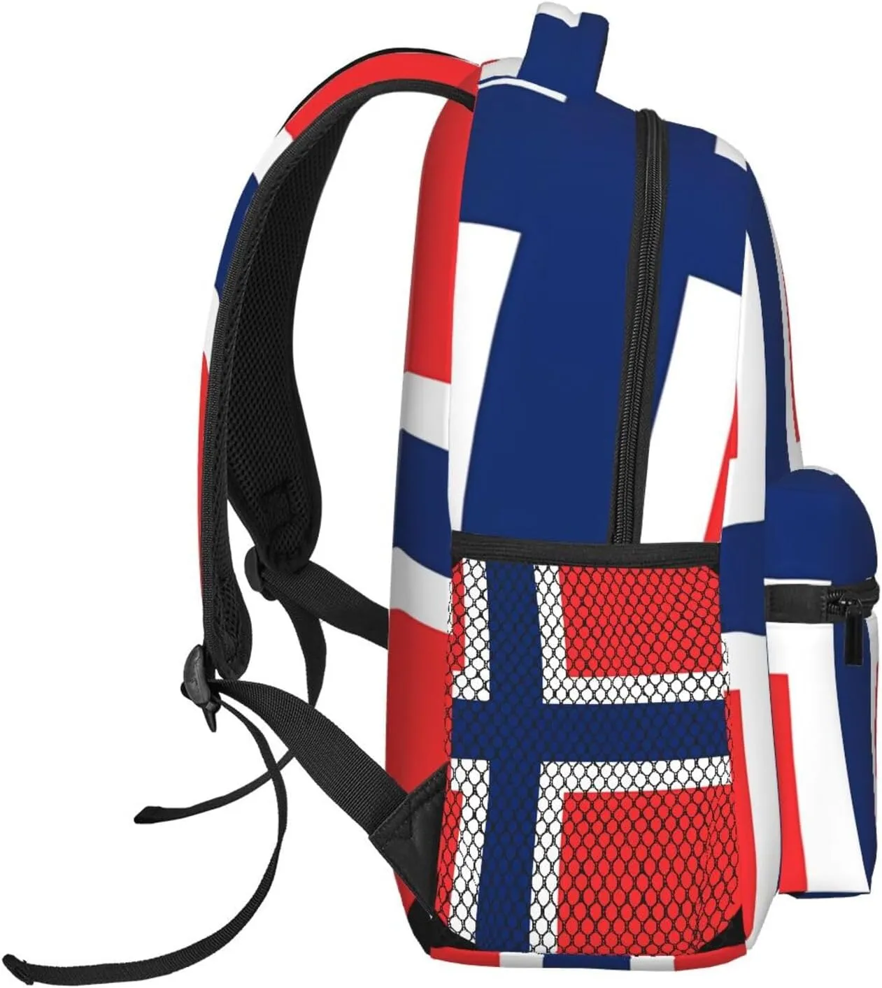 Norway Norwegian Flag Round Backpack Casual Laptop Backpack Double Shoulder Bag Lightweight Backpack For Women Men Travel