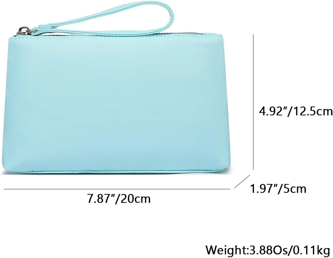 Nylon Wristbands Bag Makeup Pouch for Purse Waterproof Wristbands Bag with Zipper Pocket Credit Card Pouch