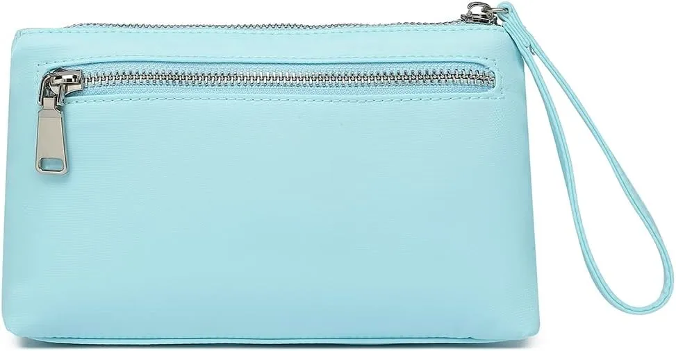 Nylon Wristbands Bag Makeup Pouch for Purse Waterproof Wristbands Bag with Zipper Pocket Credit Card Pouch
