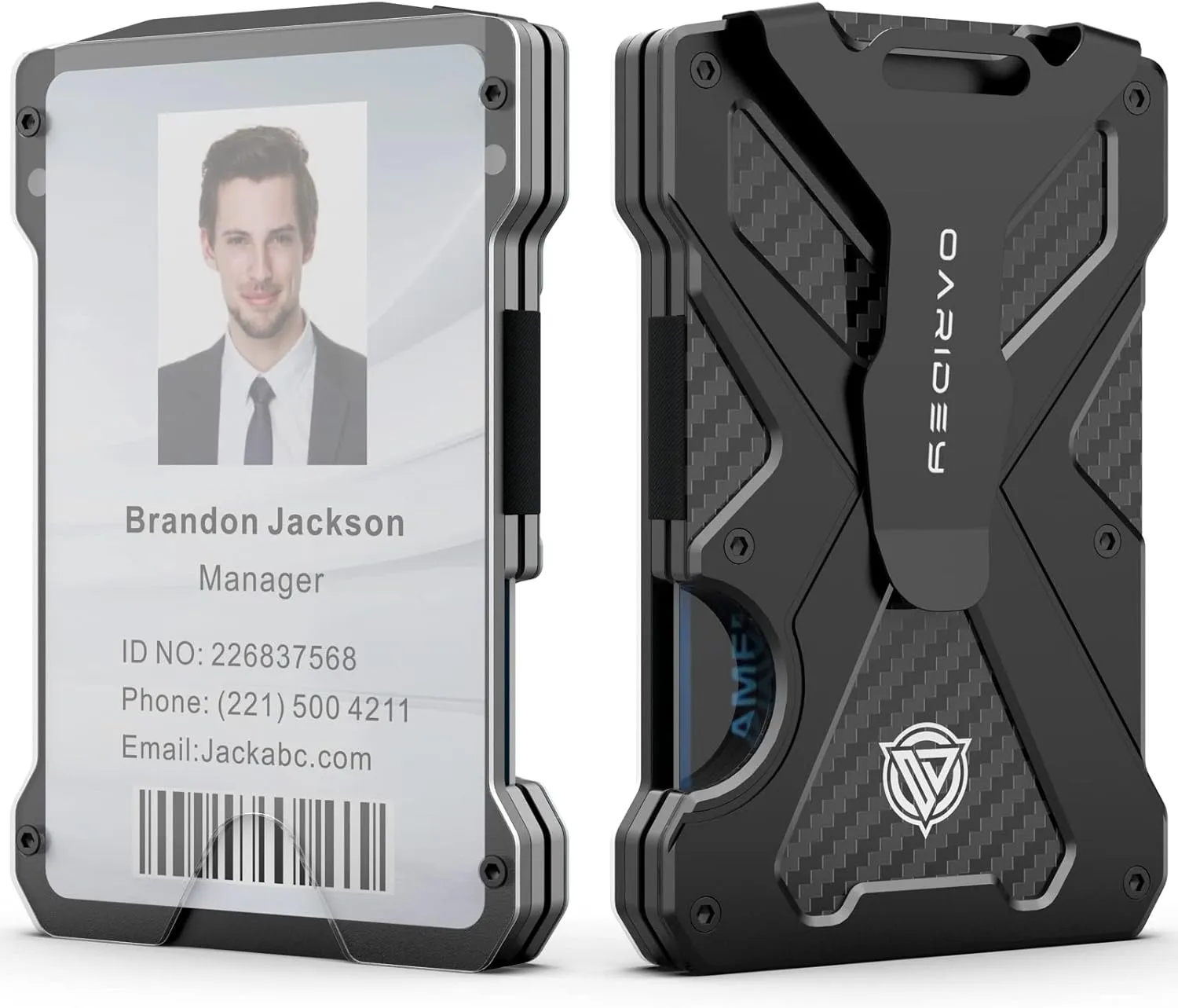 Oaridey Men's Ultra-Thin Aluminum Wallet with RFID Blocking, Black, 15 Card Slots