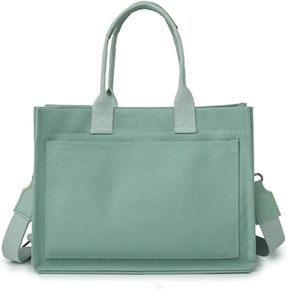 Obosoyo Canvas Tote Bag Purses for Women Large Canvas Work Shoulder Bags Casual Crossbody Purse for Travel Daily