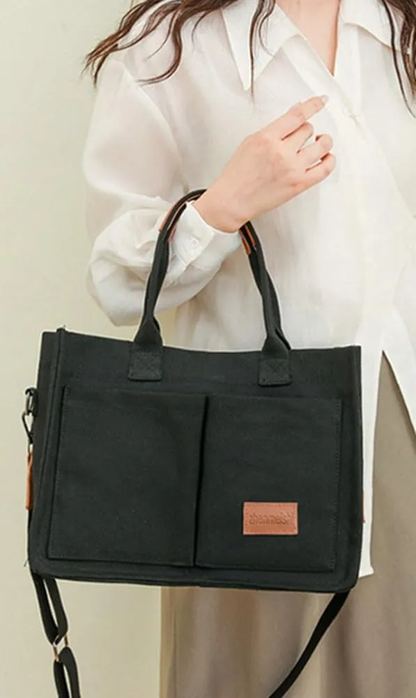 Obosoyo Canvas Tote Bag Purses for Women Large Canvas Work Shoulder Bags Casual Crossbody Purse for Travel Daily