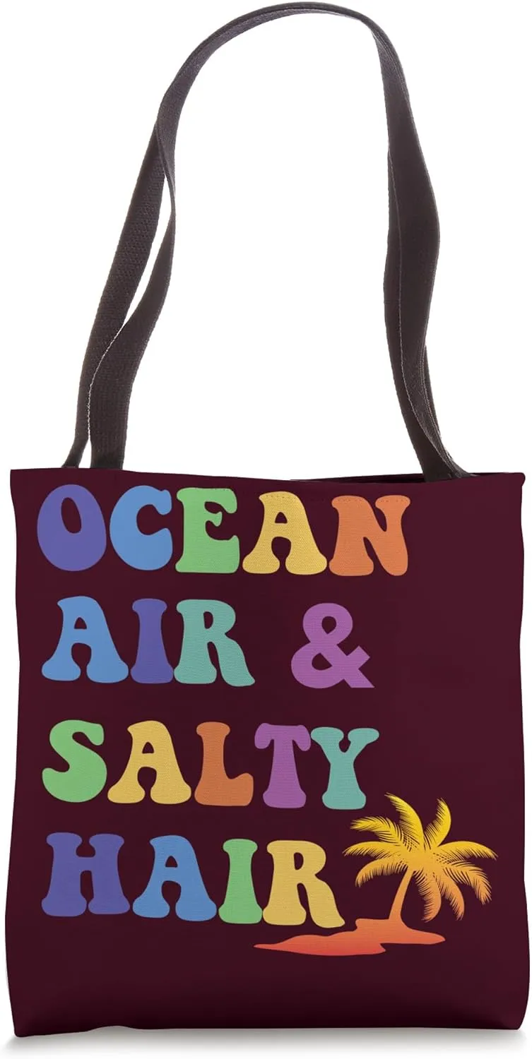 Ocean Air and Salty Hair Summer Travel Best Beach Essentials Tote Bag