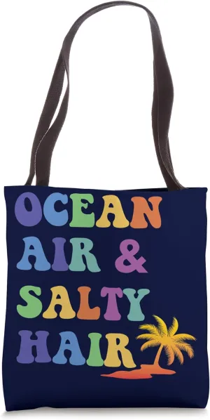 Ocean Air and Salty Hair Summer Travel Best Beach Essentials Tote Bag