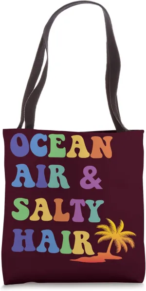 Ocean Air and Salty Hair Summer Travel Best Beach Essentials Tote Bag