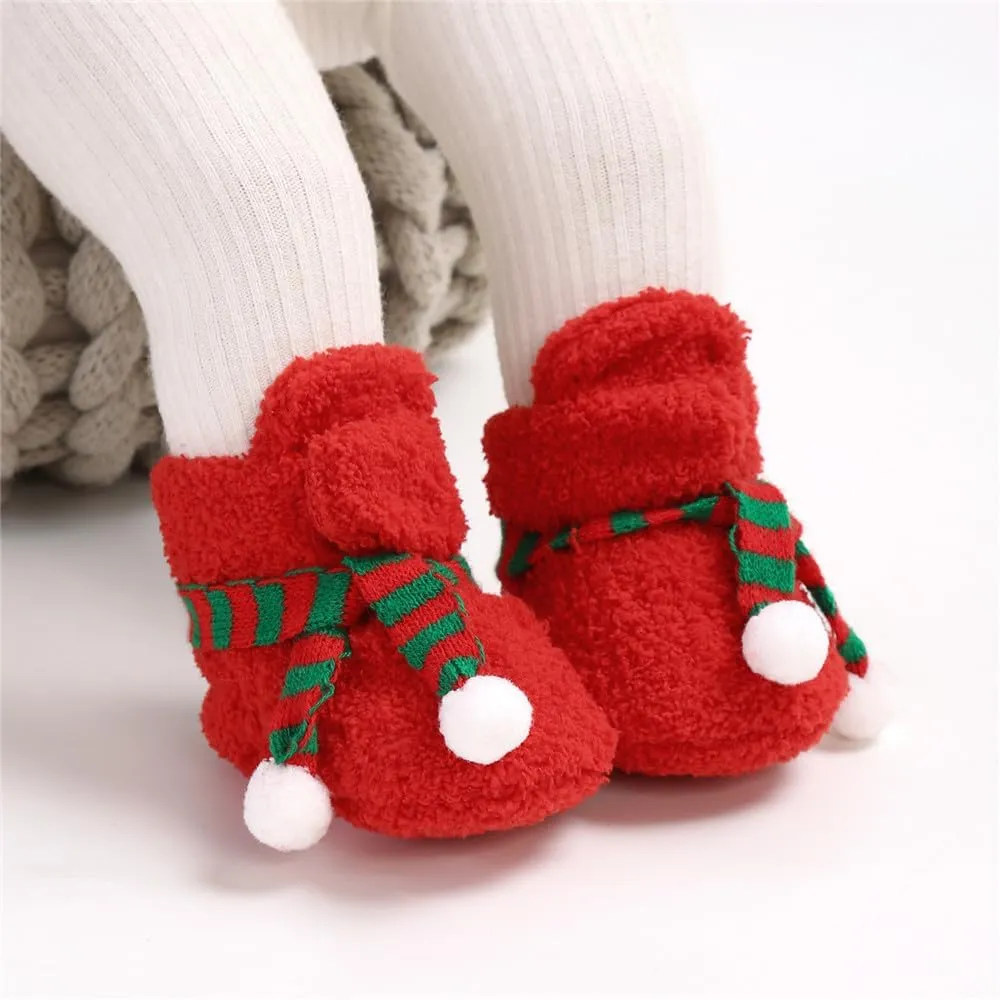 Ohwawadi Infant Baby Boys Girls Slippers Cozy Fleece Booties Soft Bottom Warm Cartoon Socks Newborn Crib Shoes