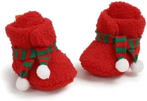 Ohwawadi Infant Baby Boys Girls Slippers Cozy Fleece Booties Soft Bottom Warm Cartoon Socks Newborn Crib Shoes
