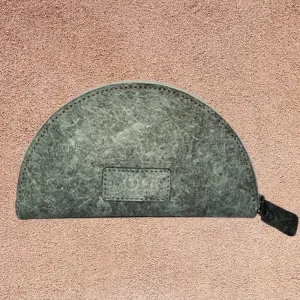 Olive Crescent Clutch | Sturdy and Textured Coconut Leather | Unique | Stylish