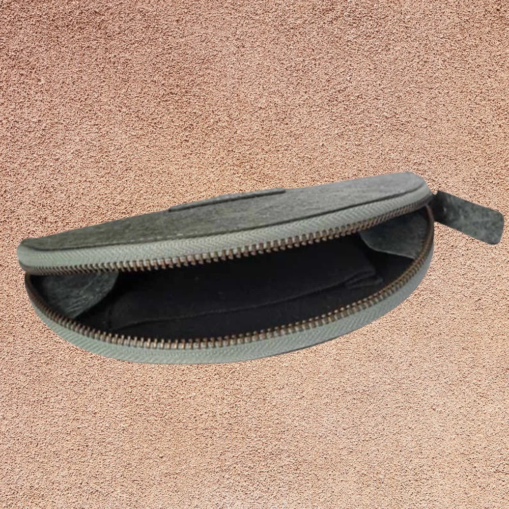Olive Crescent Clutch | Sturdy and Textured Coconut Leather | Unique | Stylish