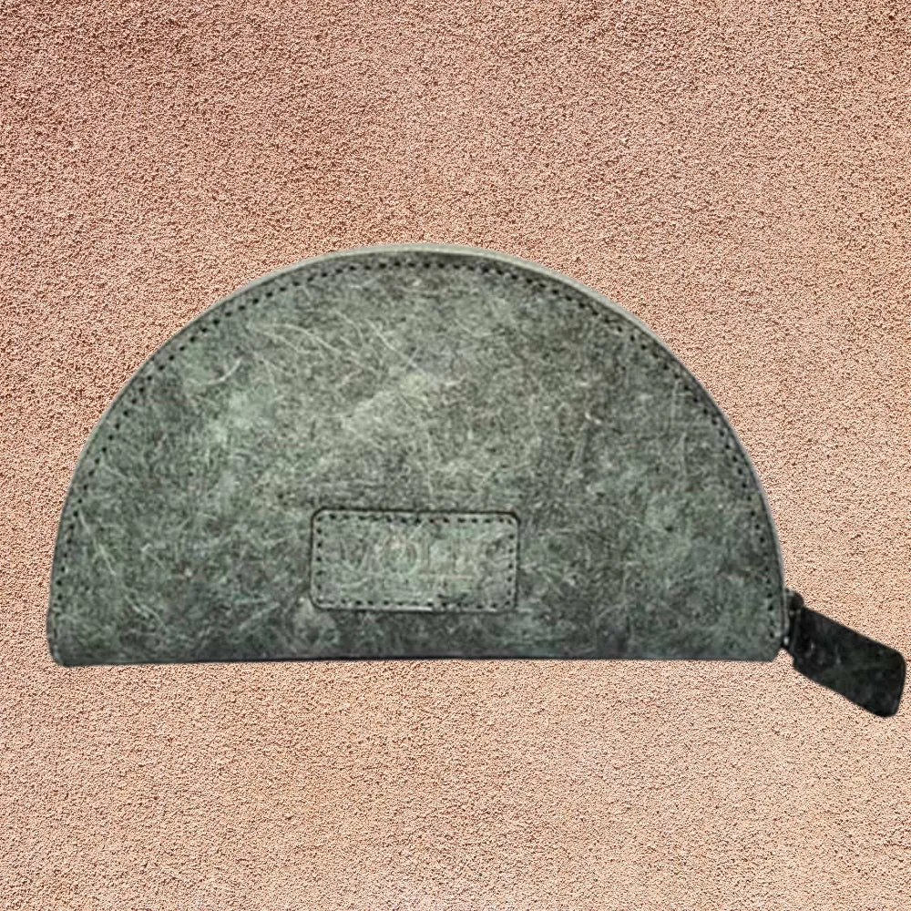 Olive Crescent Clutch | Sturdy and Textured Coconut Leather | Unique | Stylish