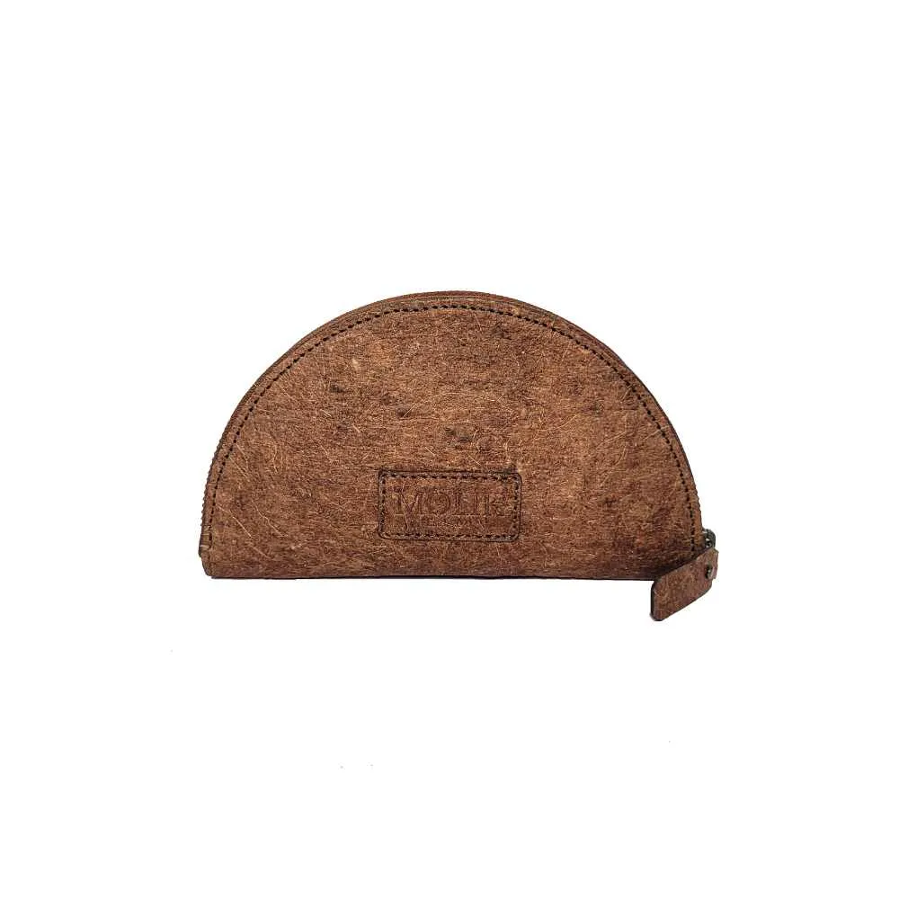 Olive Crescent Clutch | Sturdy and Textured Coconut Leather | Unique | Stylish