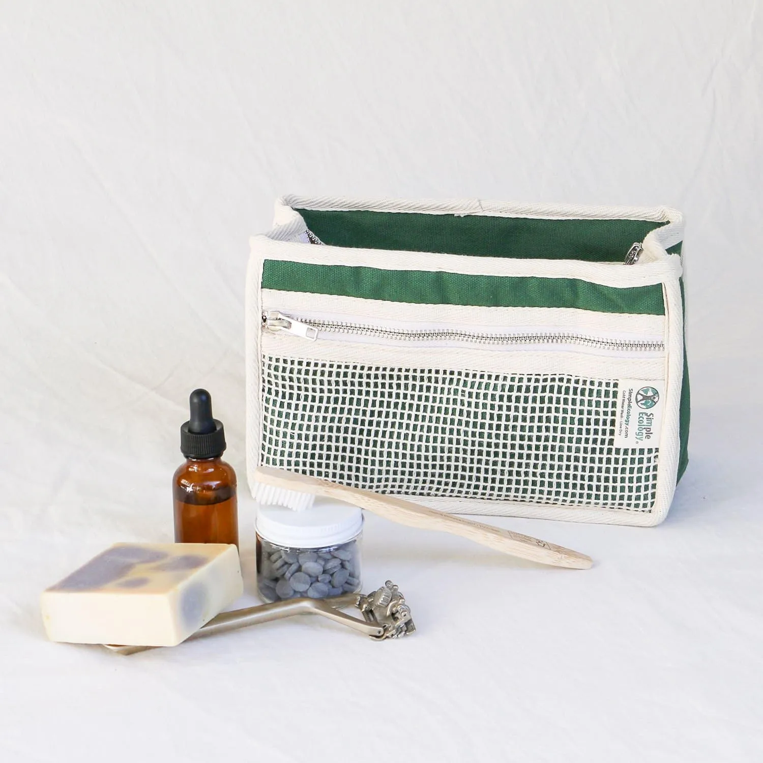 Organic Cotton Canvas Padded Toiletry, Cosmetic, Travel Bag - Yellow