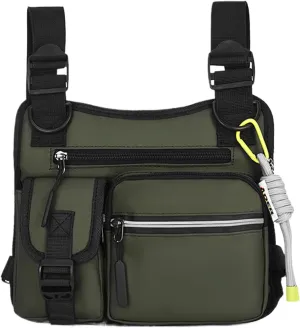 Outdoor Chest Bag for Men, Adjustable Multifunctional Chest Bag, 2025New Lightweight Hiking Climbing Bag with Fixing Strap (Green)