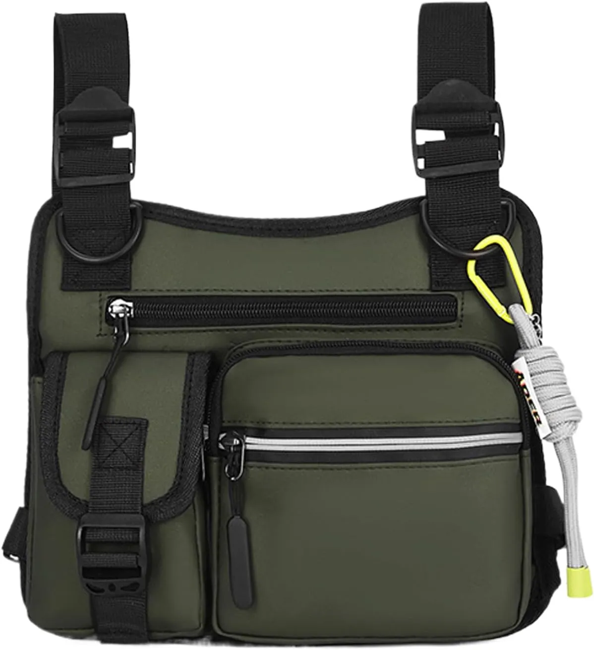 Outdoor Chest Bag for Men, Adjustable Multifunctional Chest Bag, 2025New Lightweight Hiking Climbing Bag with Fixing Strap (Green)