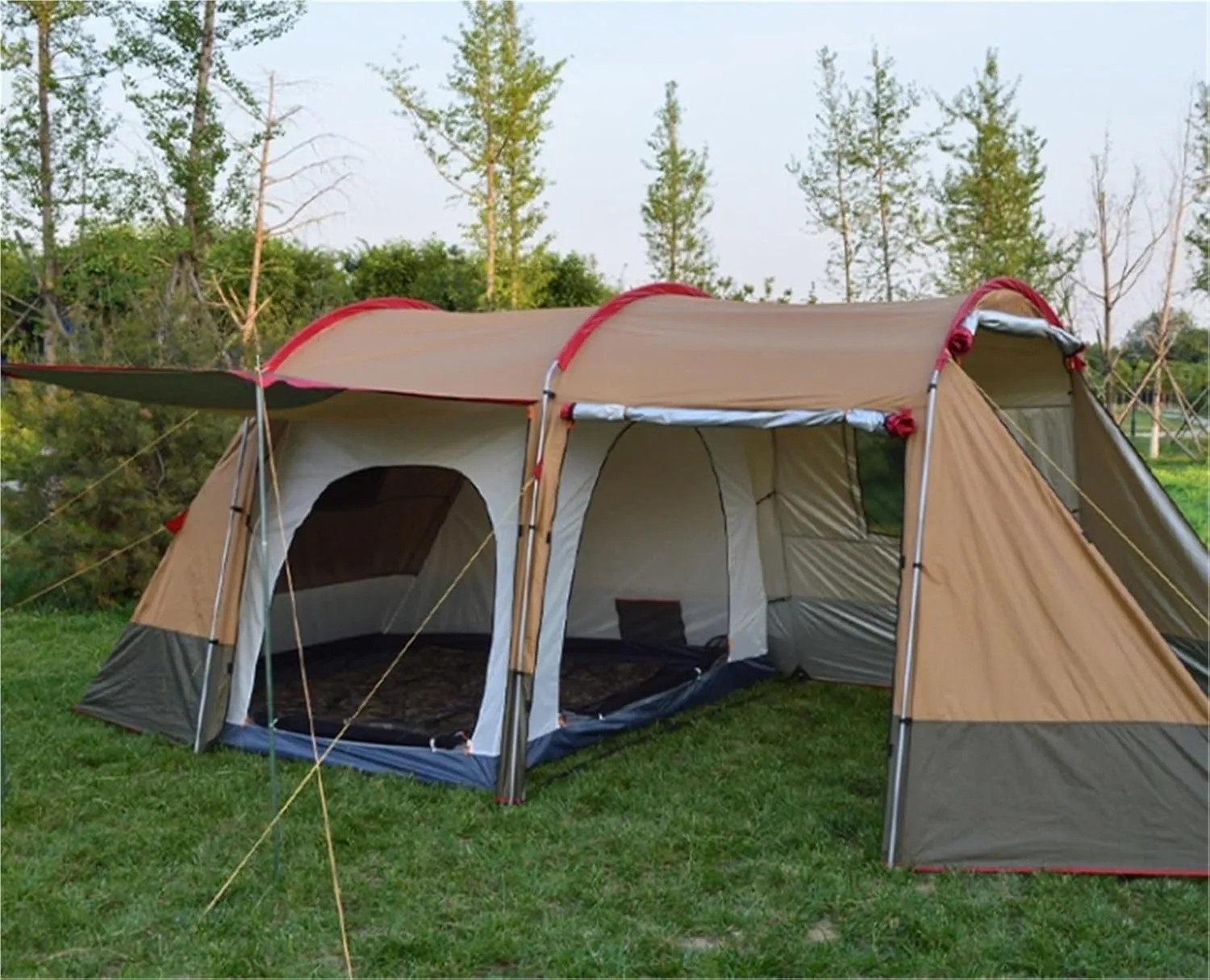 Outdoor Open Camp Tent Travel Self -Driving Large -Capacity Double -Layer Rainproof Household Thickened