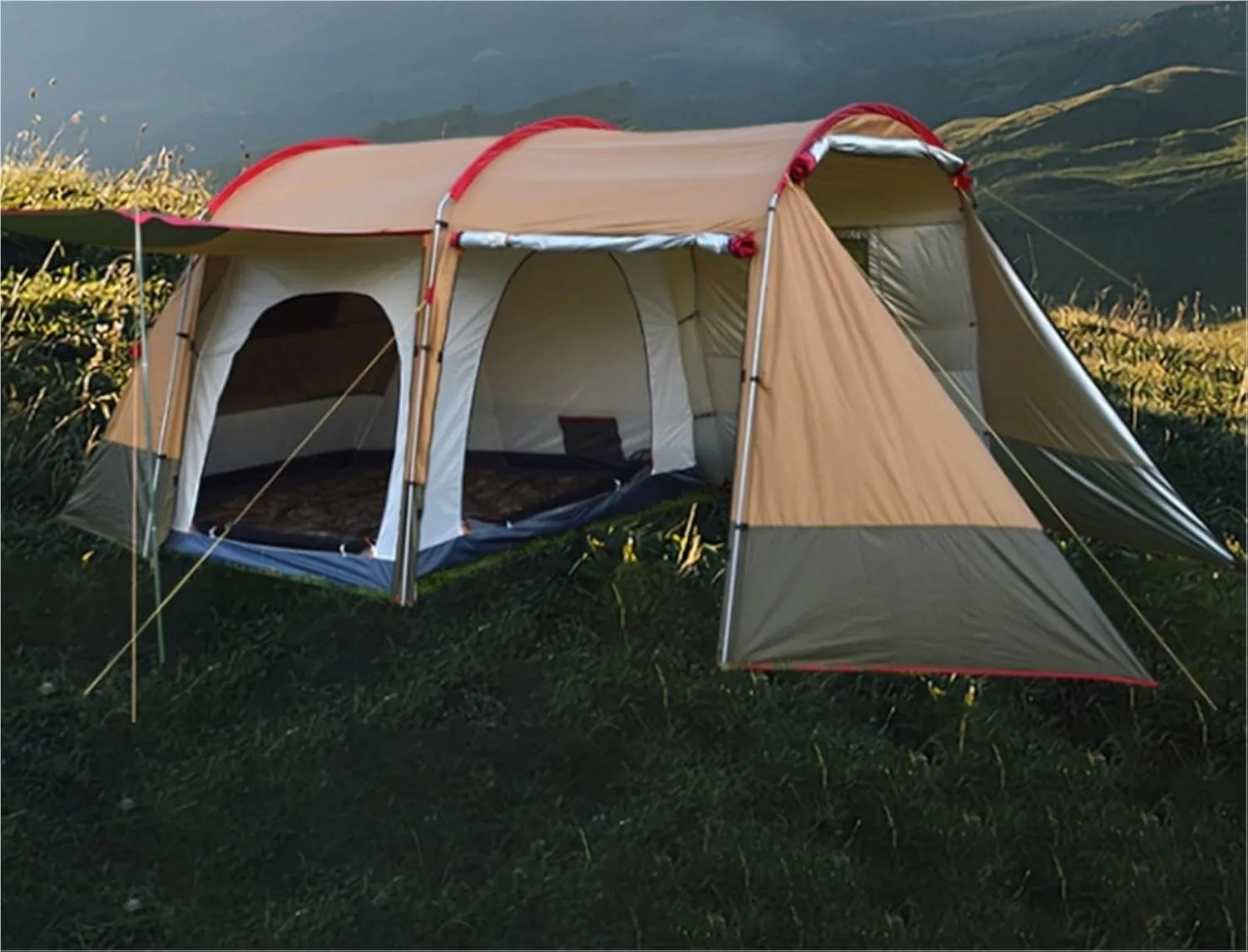 Outdoor Open Camp Tent Travel Self -Driving Large -Capacity Double -Layer Rainproof Household Thickened