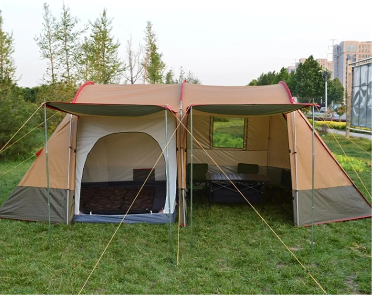 Outdoor Open Camp Tent Travel Self -Driving Large -Capacity Double -Layer Rainproof Household Thickened