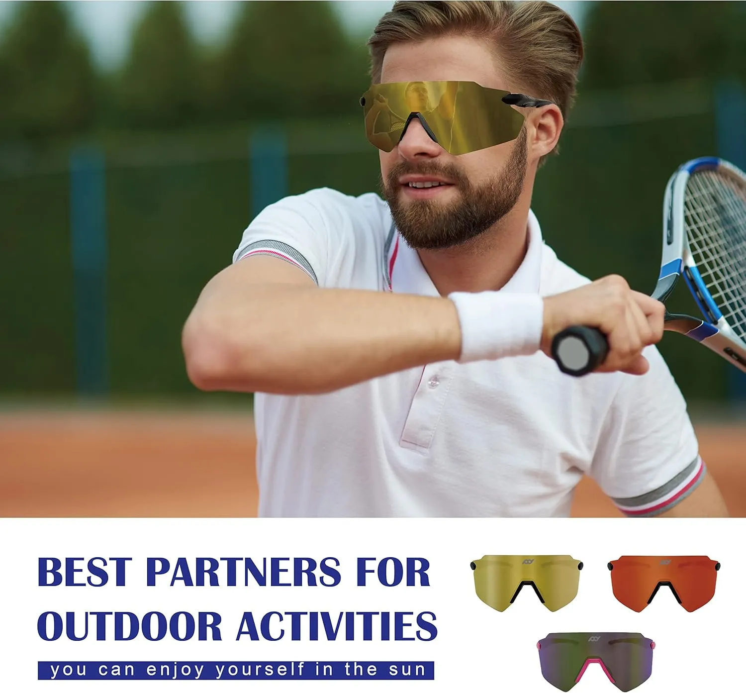 Outdoor Sports Polarized wrap around Cycling Sunglasses for Men & Women TR90 Frame UV Protection for fishing