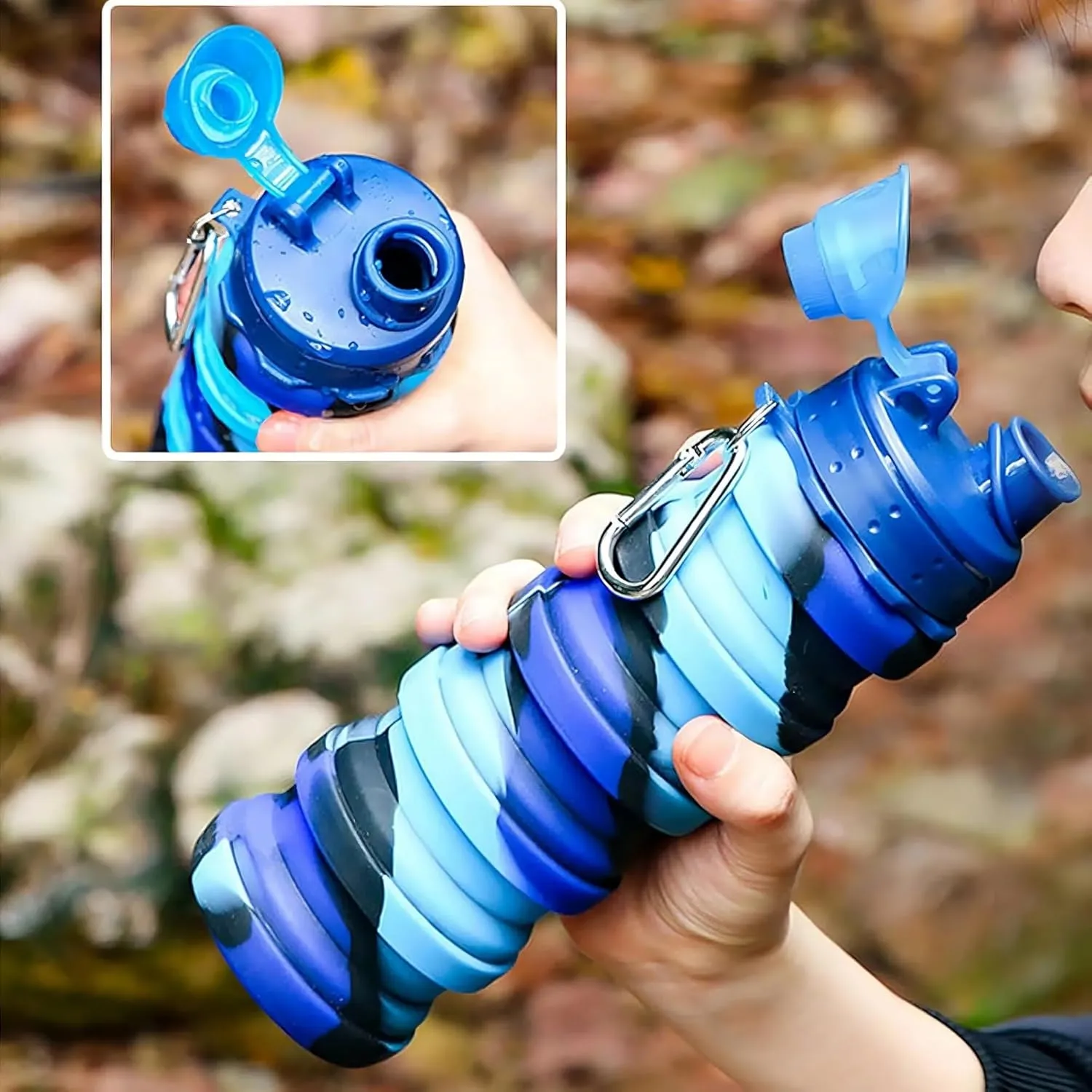 Outdoor Sports Silicone Foldable Water Cup Creative Cycling Travel Fitness Portable Water Bottle Camouflage Cup(3)