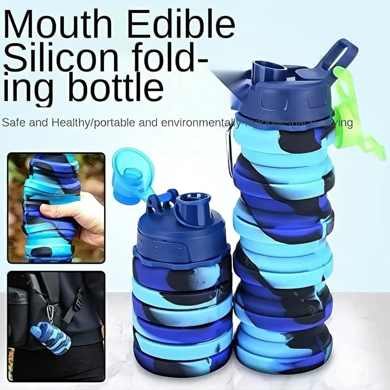 Outdoor Sports Silicone Foldable Water Cup Creative Cycling Travel Fitness Portable Water Bottle Camouflage Cup(3)