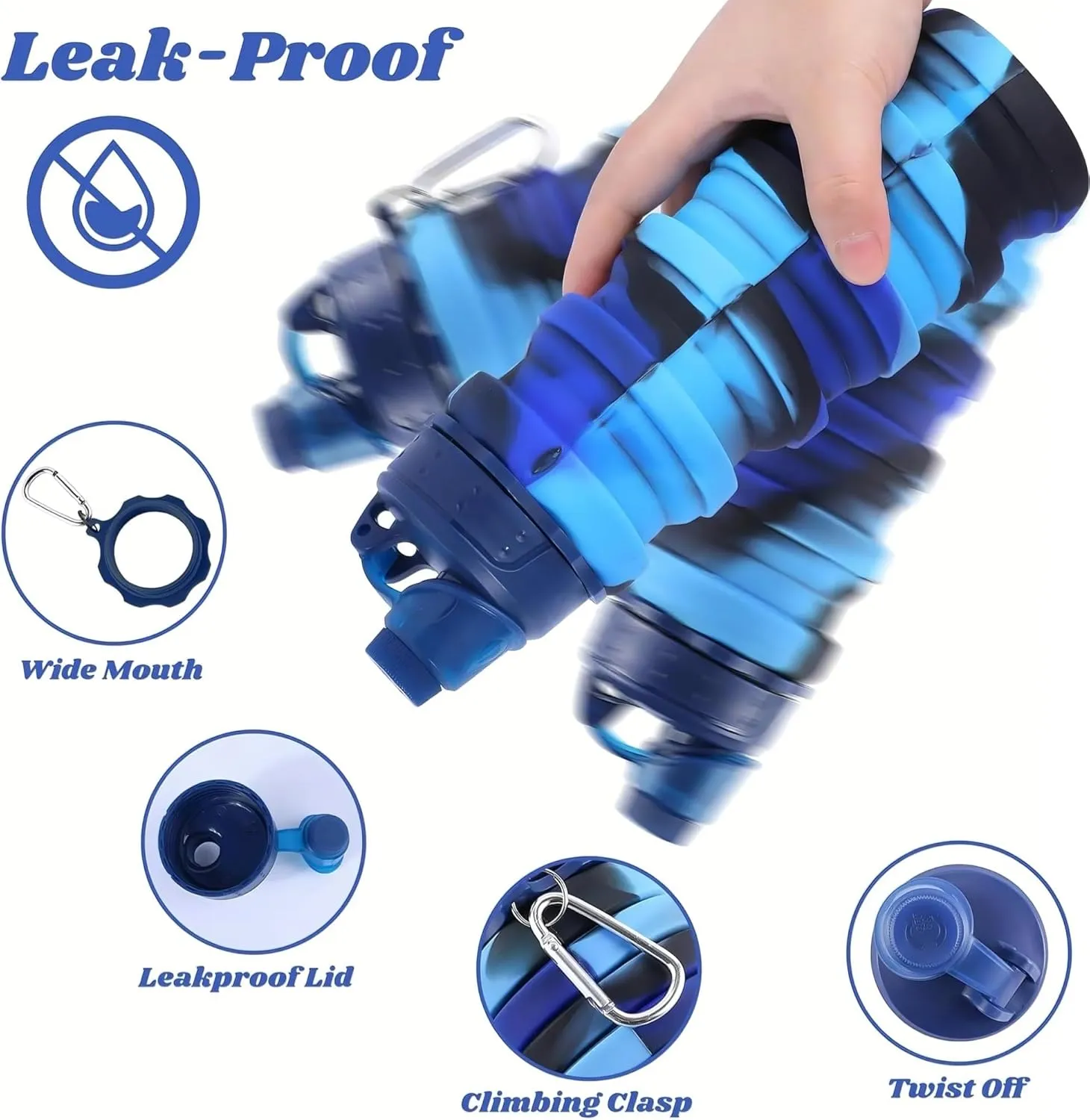 Outdoor Sports Silicone Foldable Water Cup Creative Cycling Travel Fitness Portable Water Bottle Camouflage Cup(3)