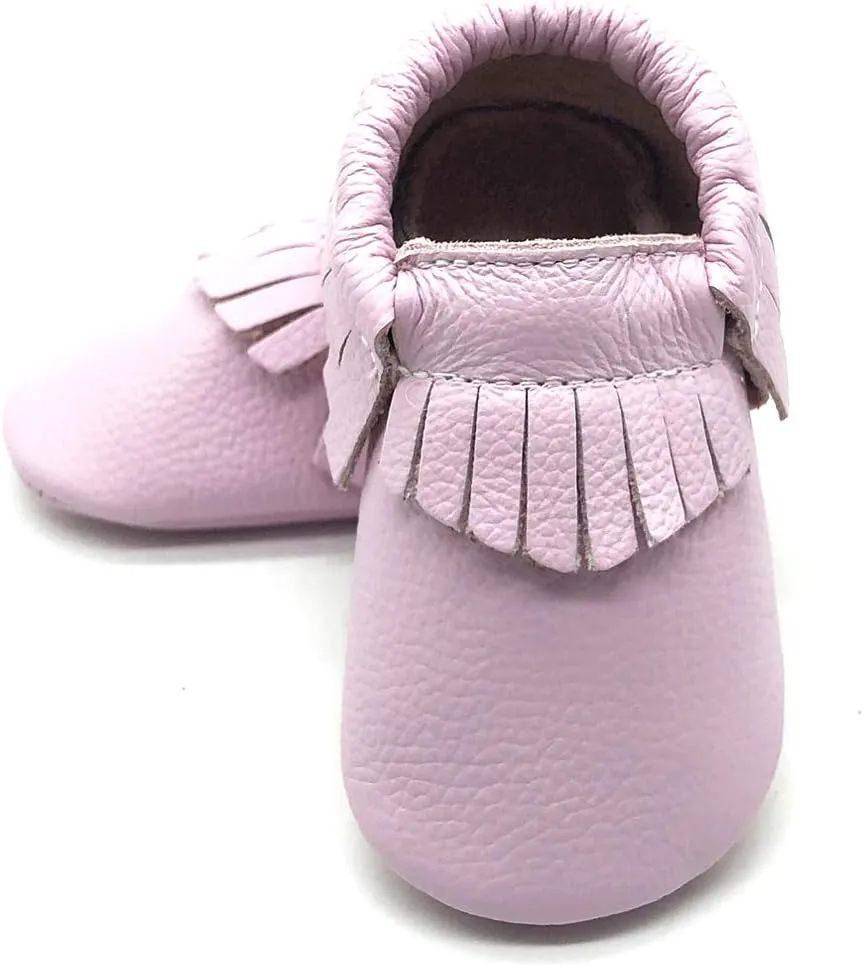 OWLOWLA Baby Moccasins Soft Sole Leather Baby Shoes Infant Toddler Pre-Walker Shoes Baby Boy Girl
