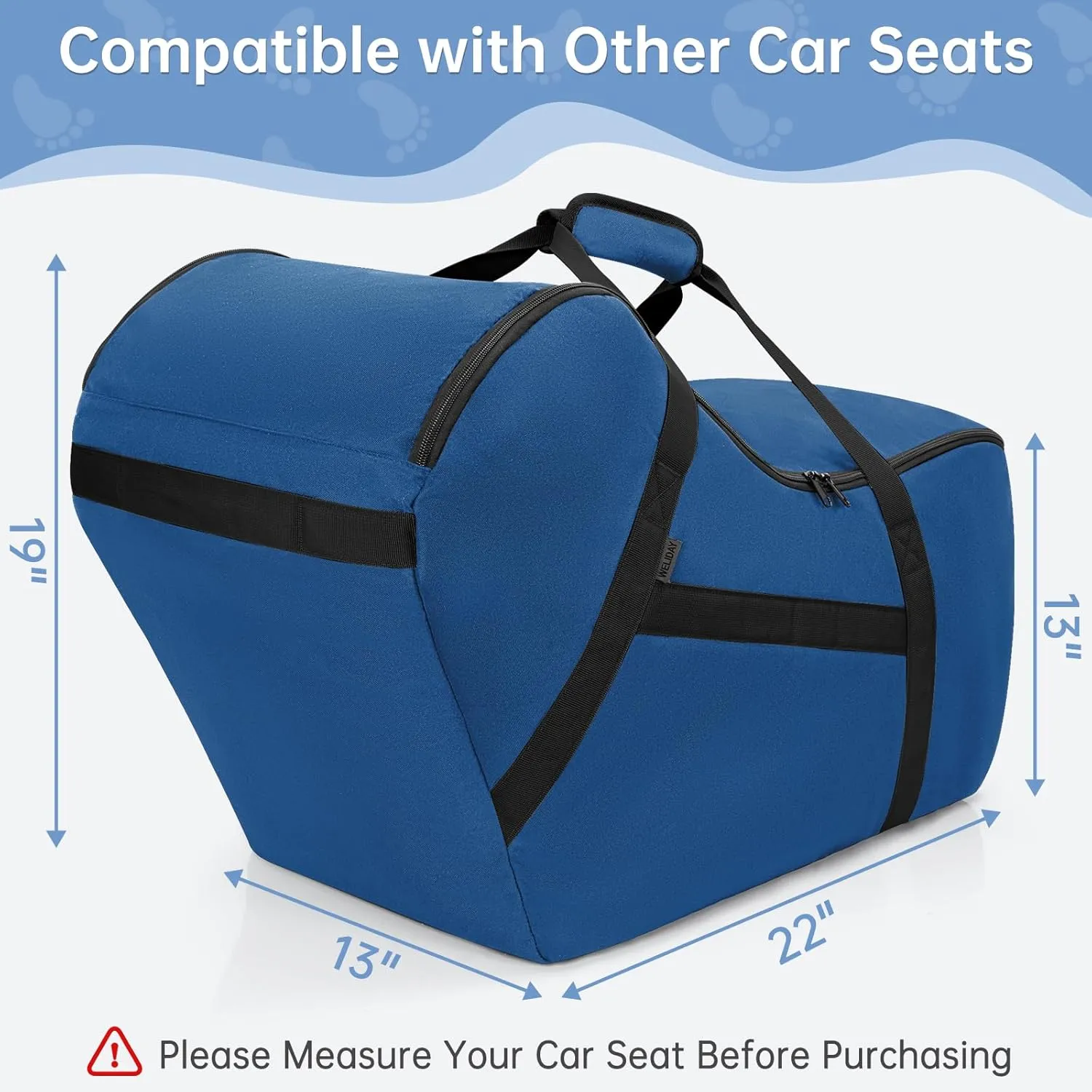 Padded Car Seat Travel Bag for Airplane, Infant Car Seat Travel Bag Compatible with All Nuna Pipa Car Seat, Car Seat Gate Check Bag