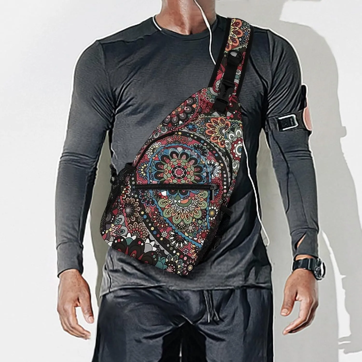 Paisley Boho Style A Spacious And Large Capacity Portable Adjustable Chest Bag