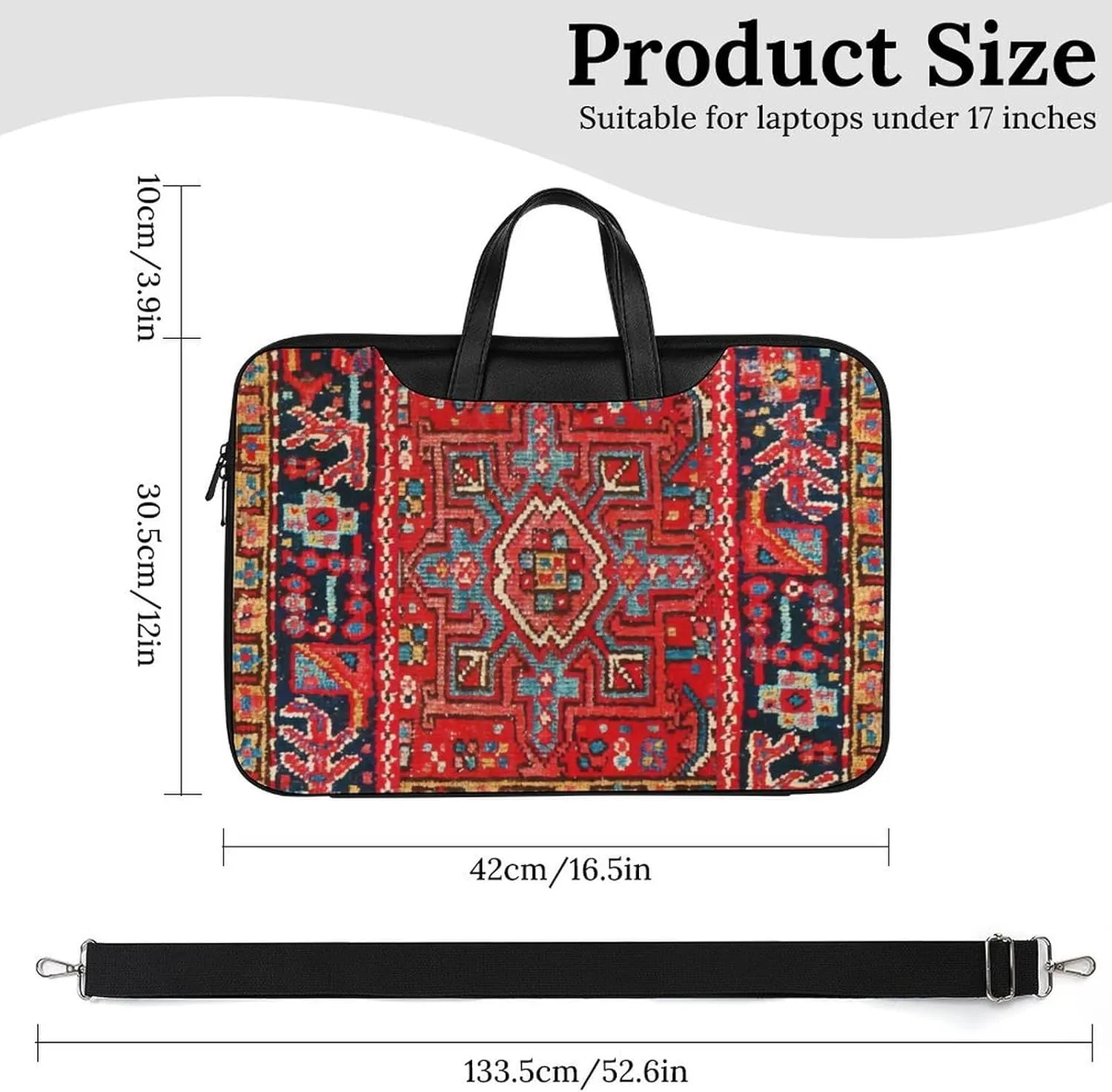 Paisley Portable Leather Laptop Bag