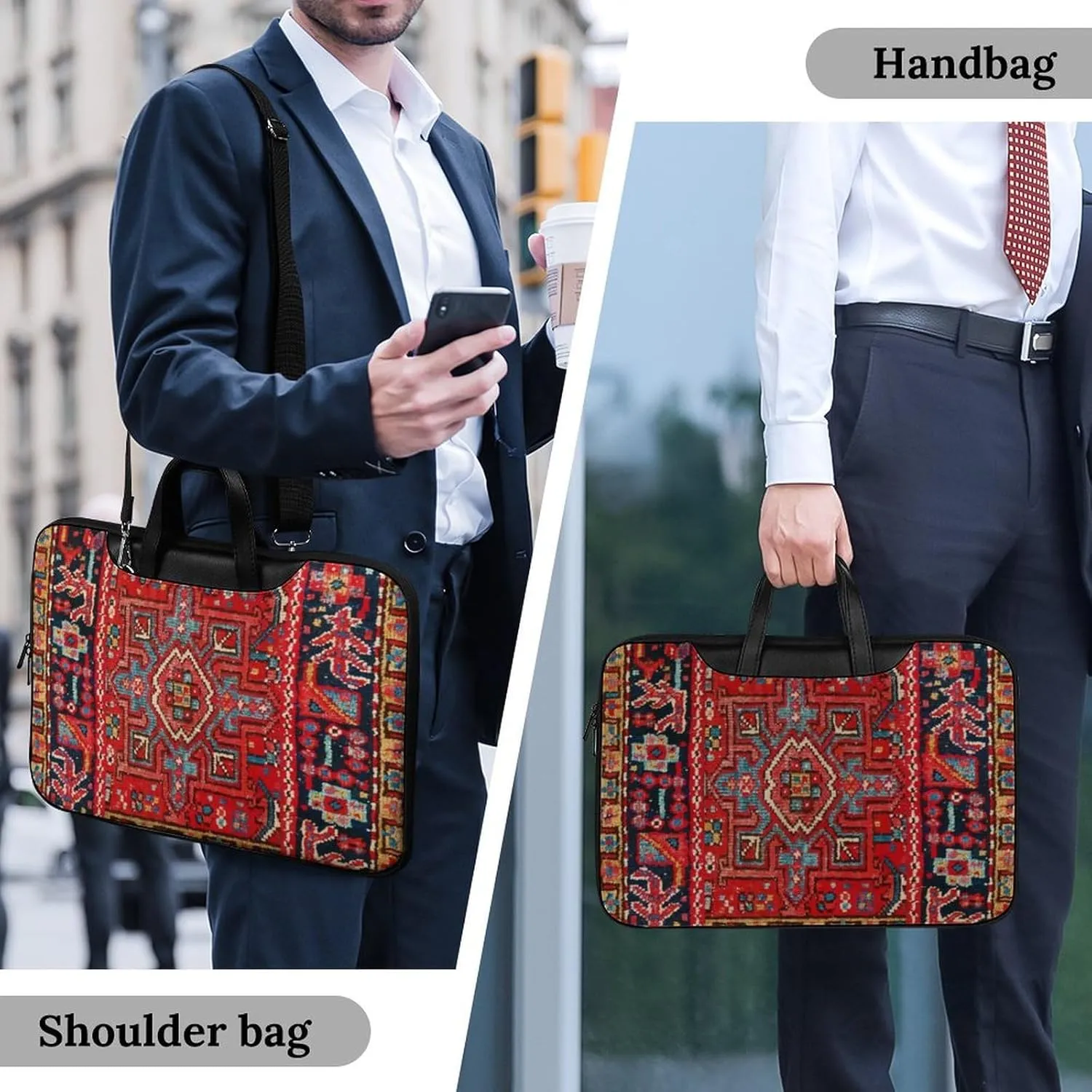 Paisley Portable Leather Laptop Bag
