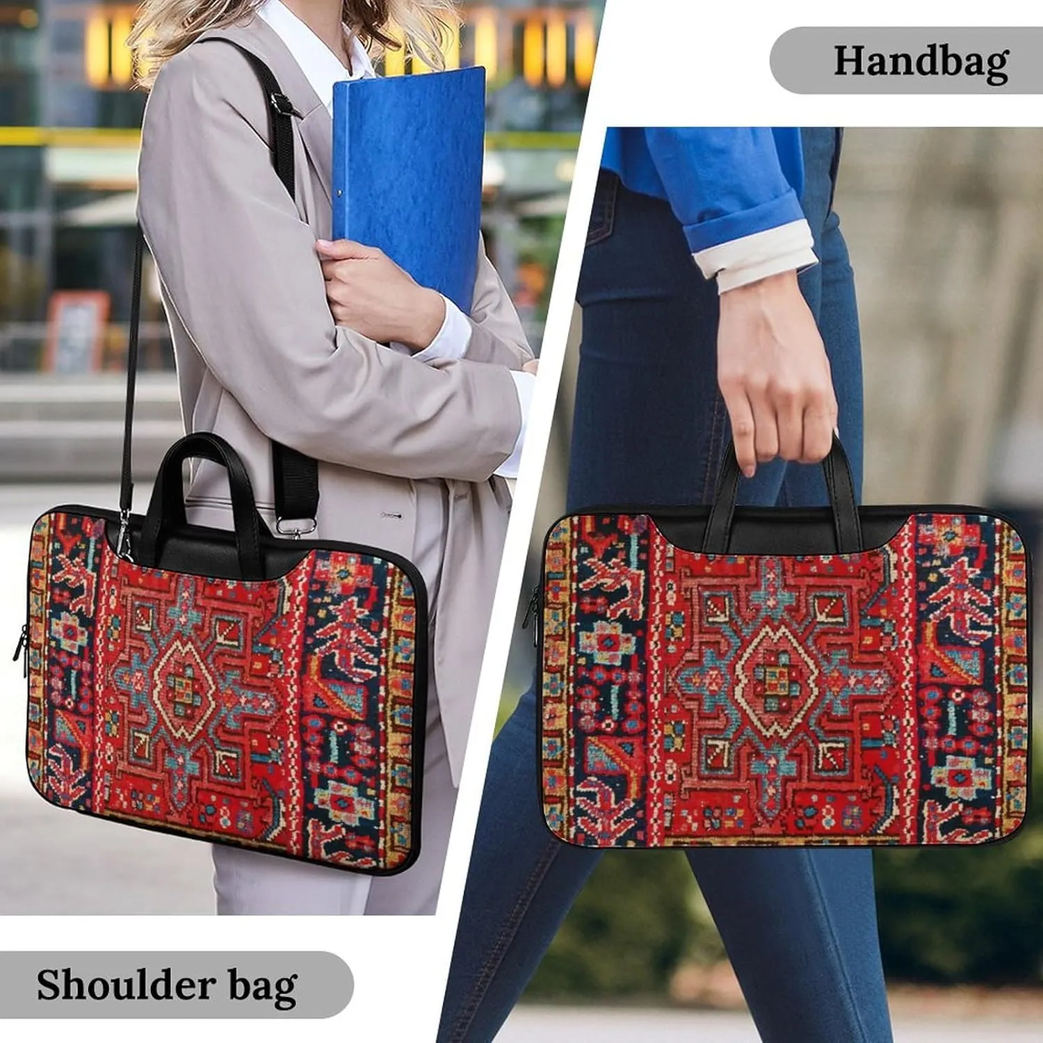 Paisley Portable Leather Laptop Bag