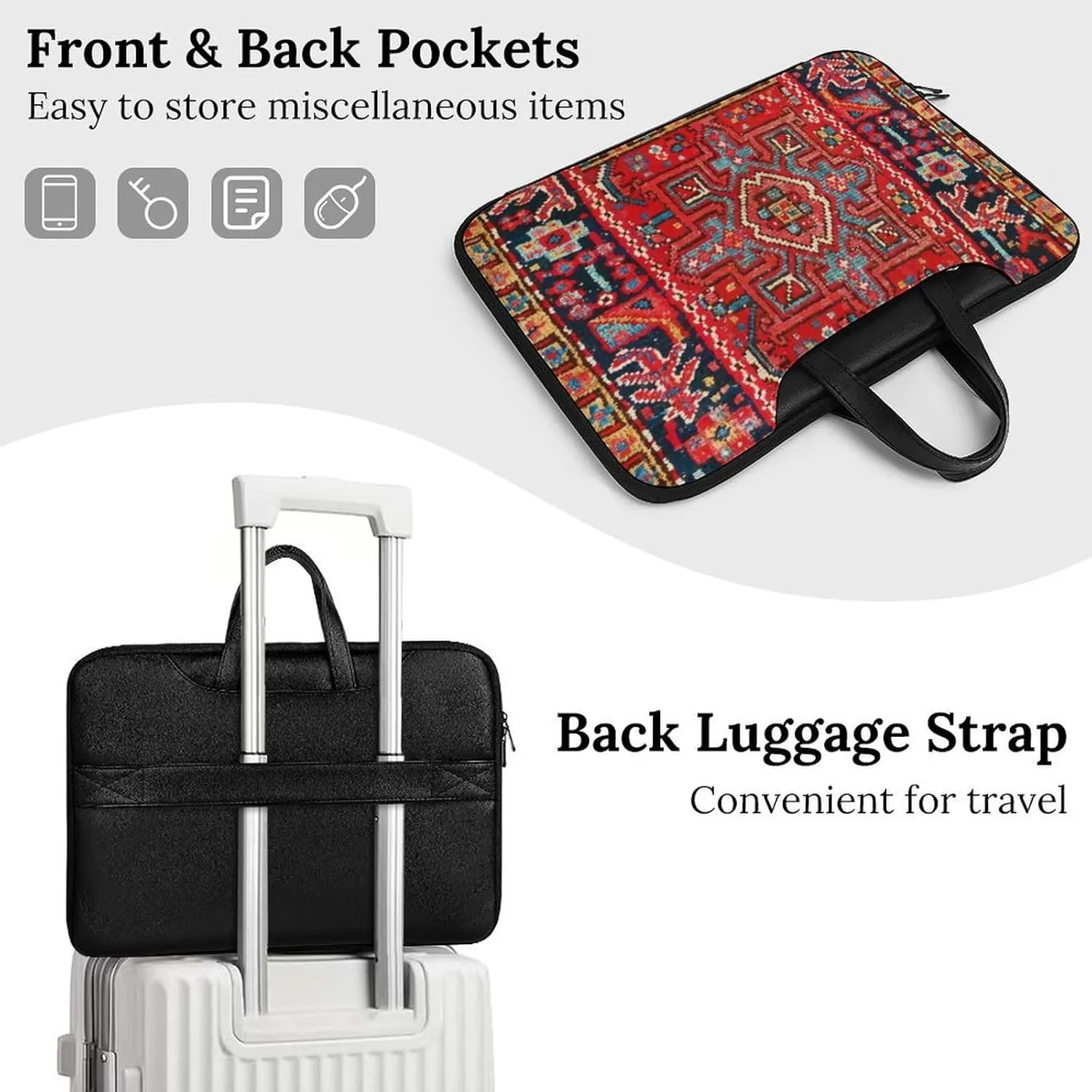 Paisley Portable Leather Laptop Bag