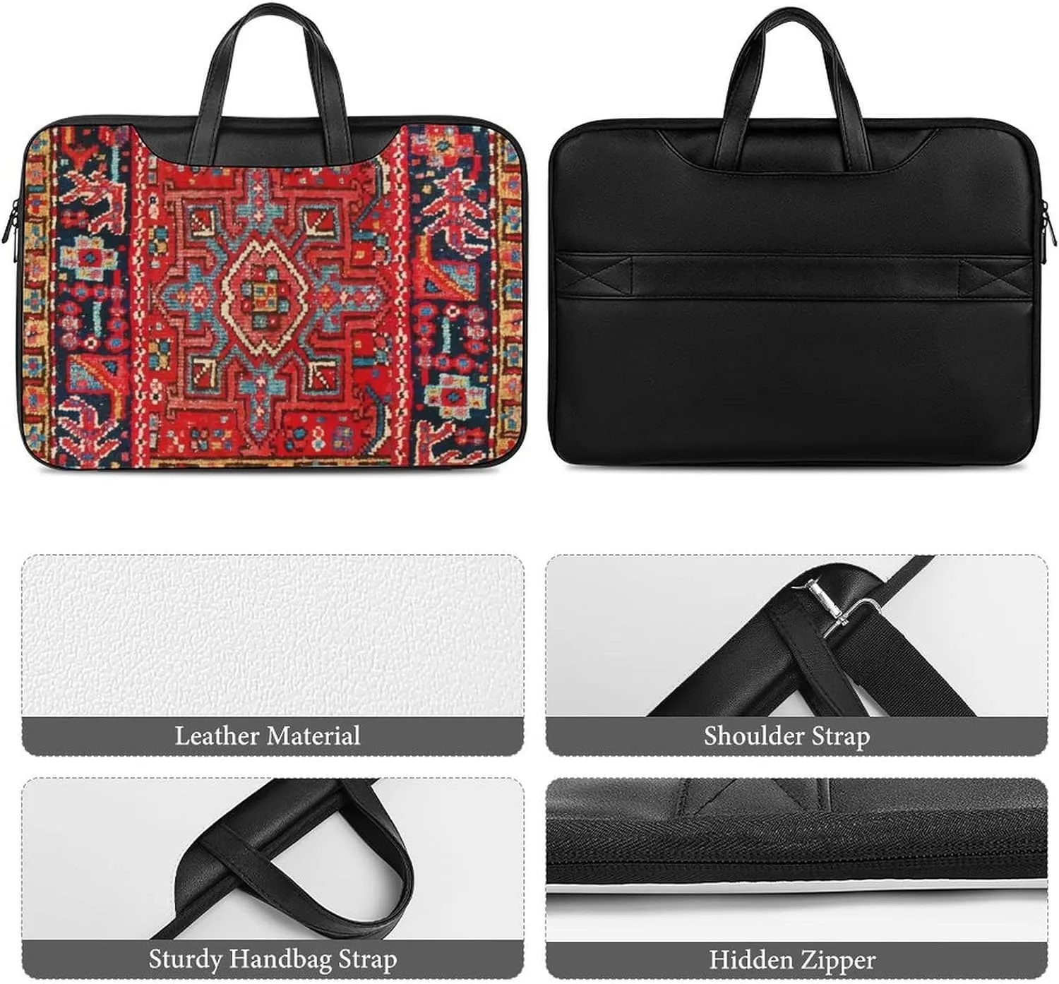 Paisley Portable Leather Laptop Bag