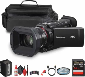 Panasonic HC-X1600 UHD 4K HDMI Lightweight Compact Camcorder with 24x Zoom (HC-X1600)   Case   64GB Memory Card   Cleaning Kit   HDMI Cable   62mm UV Filter   Card Wallet   Card Reader