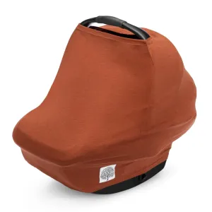 Parker Baby 4 in 1 Car Seat Cover for Girls and Boys - Stretchy Carseat Canopy, Nursing Cover, Grocery Cart Cover, High Chair Cover - “Clay”