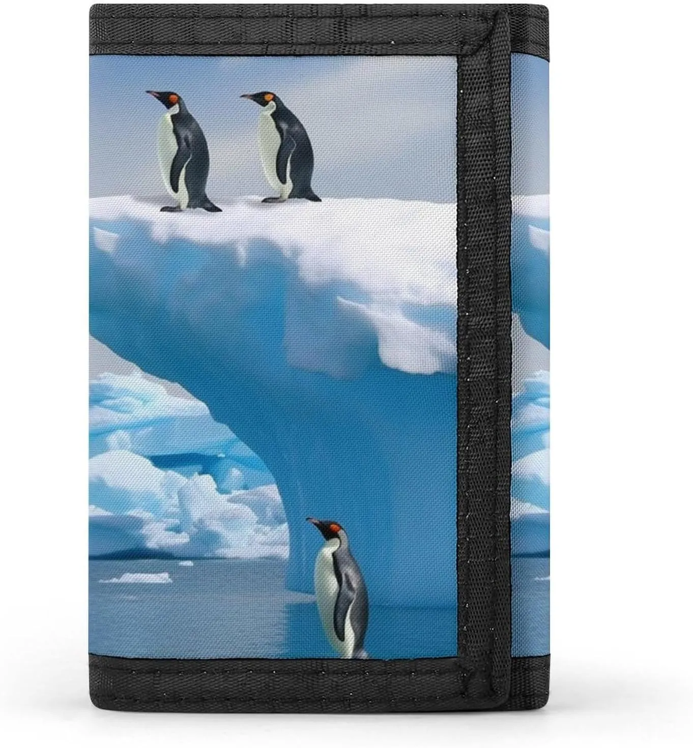 Penguins On The Iceberg Trifold Wallet Credit Card Purse Portable Outdoor Sports Wallets Pocket Coin Wallet with Id Window for Men Women