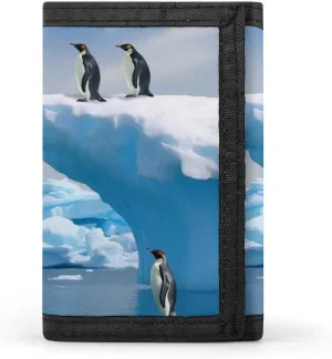 Penguins On The Iceberg Trifold Wallet Credit Card Purse Portable Outdoor Sports Wallets Pocket Coin Wallet with Id Window for Men Women