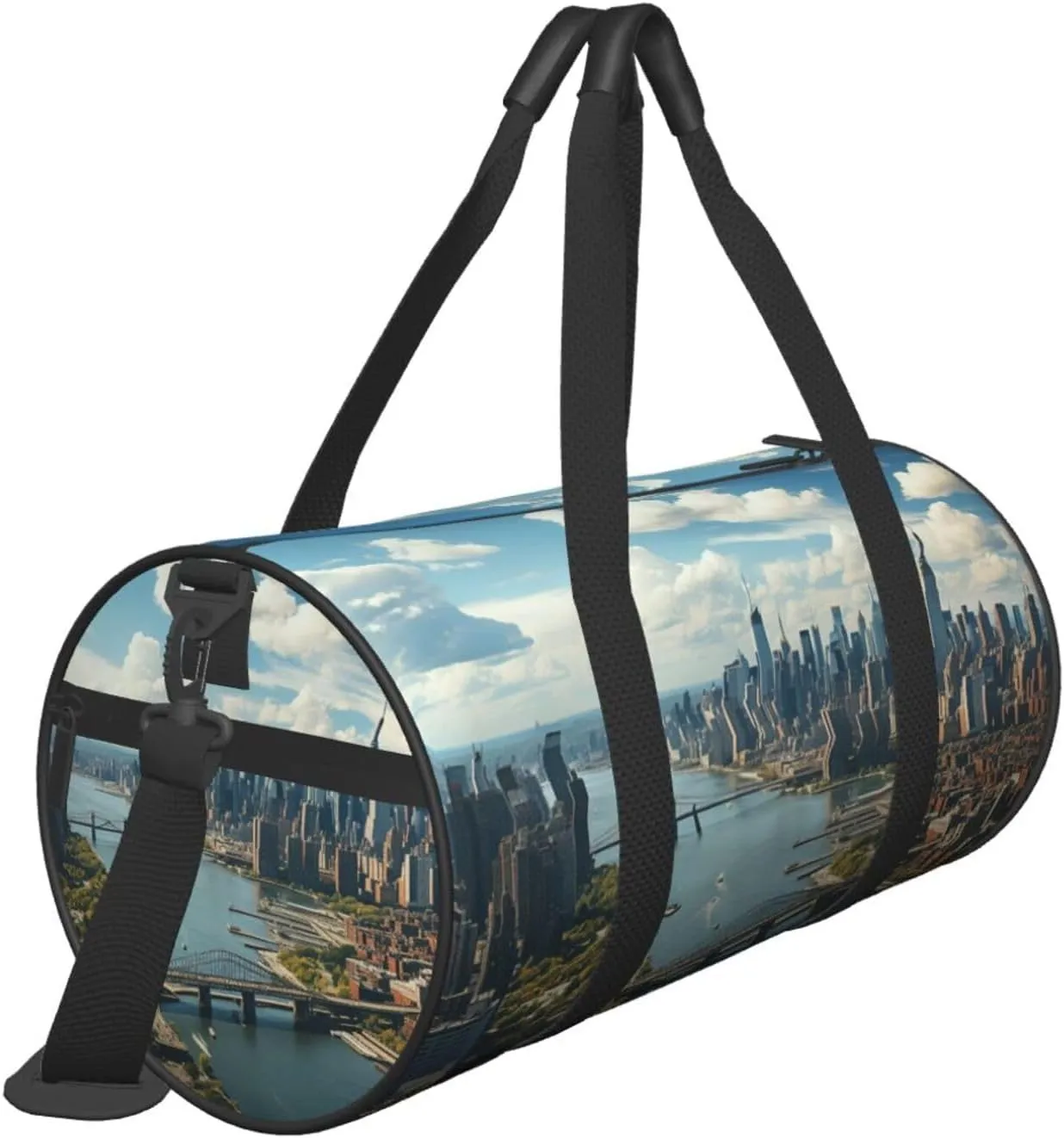 Penthouse View Over New York Manhattan Travel Duffle Bag for Men Women Sport Gym Bag Foldable Weekender Bag Carry on Overnight Bag for Travel Swimming Basketball