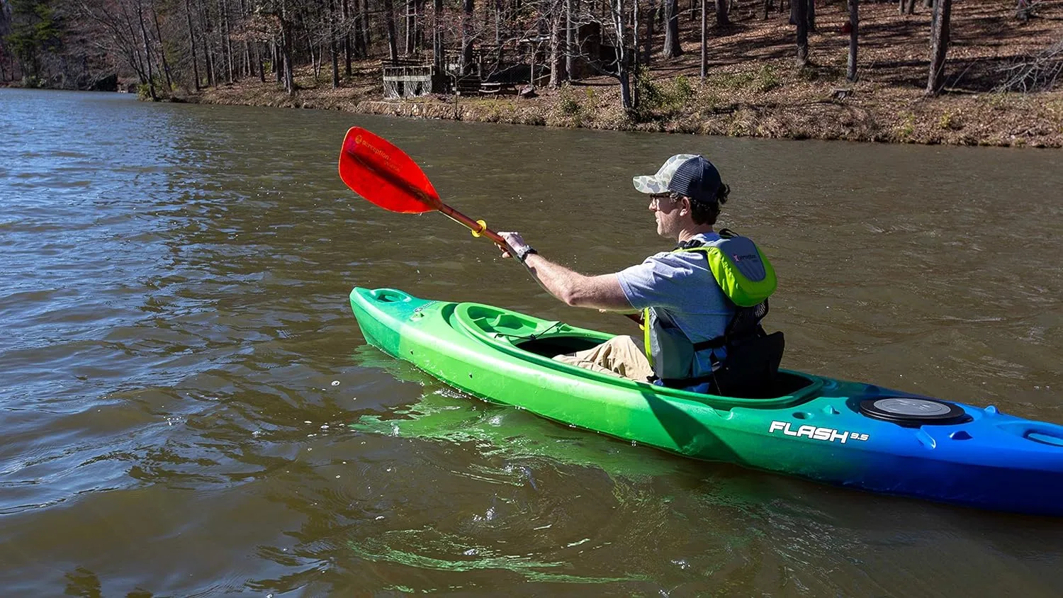 Perception Flash 9.5 | Sit Inside Kayak | Rod Holders and Rear Storage | 9' 6"