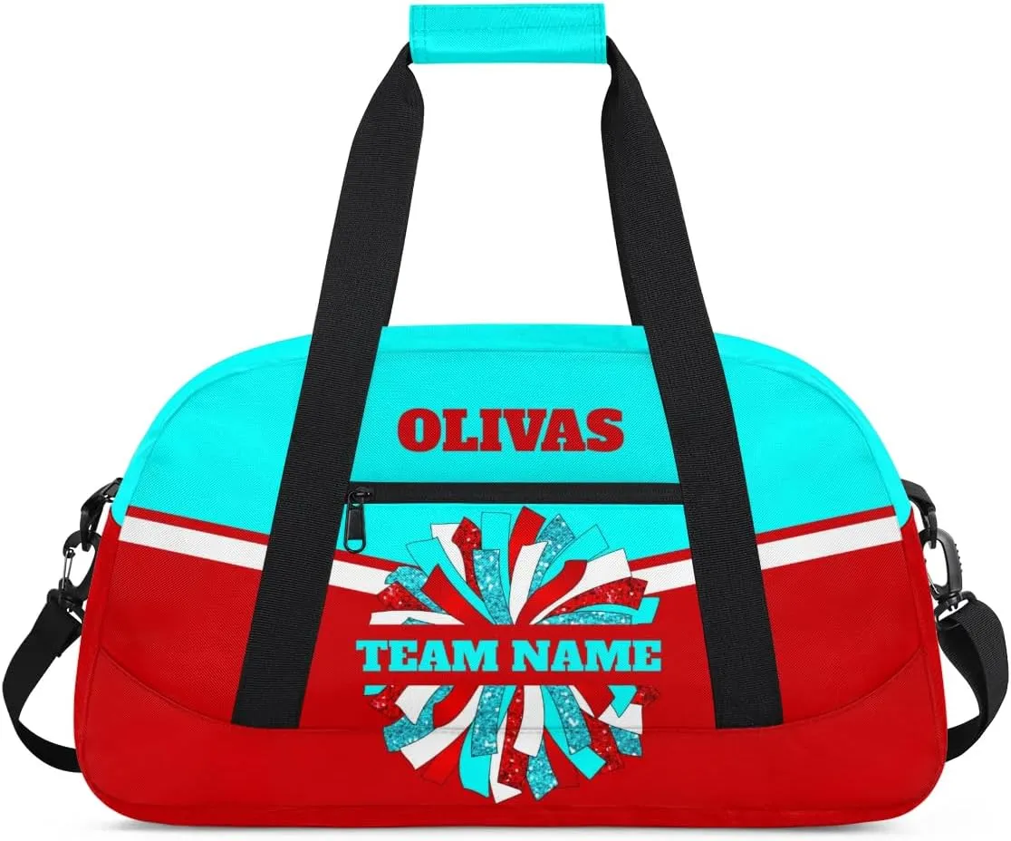 Personalized Cheerleader Bag Dance Bag for Girl, Custom Team Bag Gym Bag Sport Duffel Bag, Weekender Bags Travel Bag for Cheer Team Red Blue White Cheer, Option 10