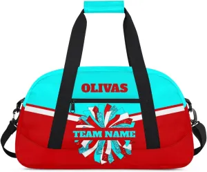 Personalized Cheerleader Bag Dance Bag for Girl, Custom Team Bag Gym Bag Sport Duffel Bag, Weekender Bags Travel Bag for Cheer Team Red Blue White Cheer, Option 10