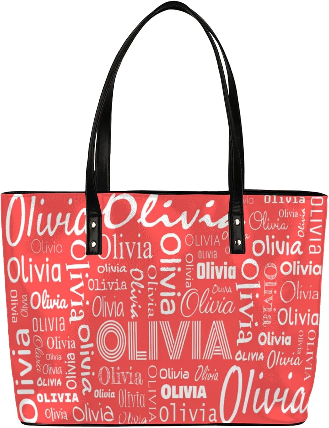 Personalized PU Leather Handbags for Women, Fashion Casual Shoulder Tote Bag Shopper Handbag Customized Gifts