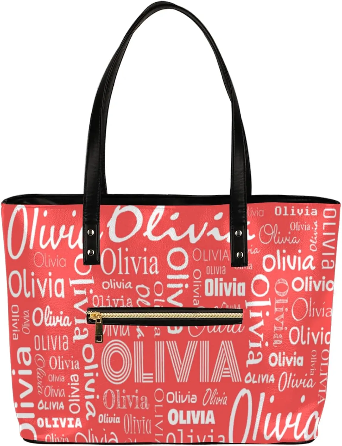 Personalized PU Leather Handbags for Women, Fashion Casual Shoulder Tote Bag Shopper Handbag Customized Gifts