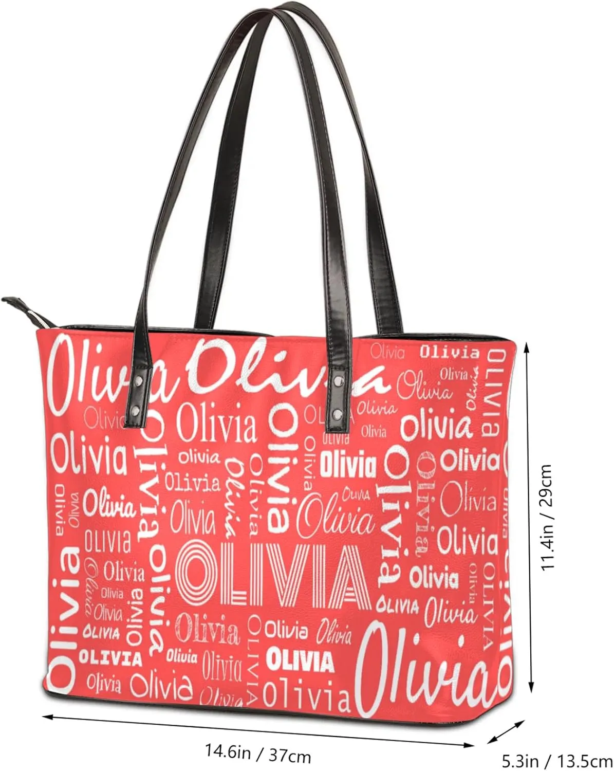 Personalized PU Leather Handbags for Women, Fashion Casual Shoulder Tote Bag Shopper Handbag Customized Gifts