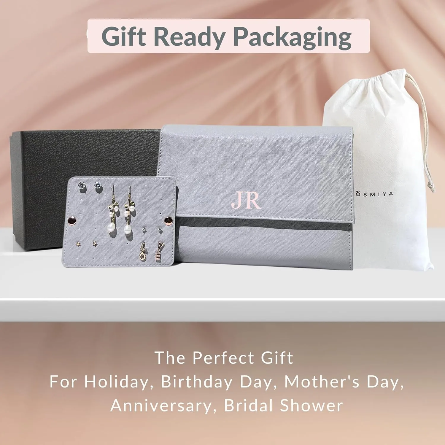 Personalized Travel Jewelry Case - Custom Gifts For Women, Bridesmaid Proposal Gifts, Travel Jewelry Organizer, Customized Jewelry Box, Birthday Gifts For Mom, Regalos Personalizados Para Mujer