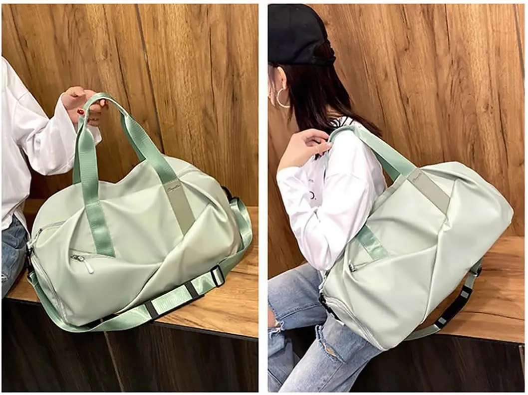 Personalized Waterproof Gym Team Sports Bag Custom Travel Duffle Bag With Logo/Name/Photo (Light green)