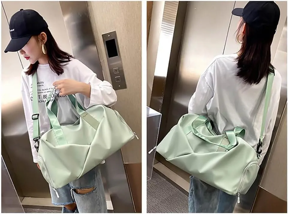 Personalized Waterproof Gym Team Sports Bag Custom Travel Duffle Bag With Logo/Name/Photo (Light green)