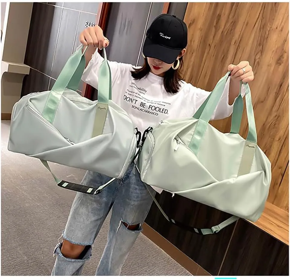 Personalized Waterproof Gym Team Sports Bag Custom Travel Duffle Bag With Logo/Name/Photo (Light green)