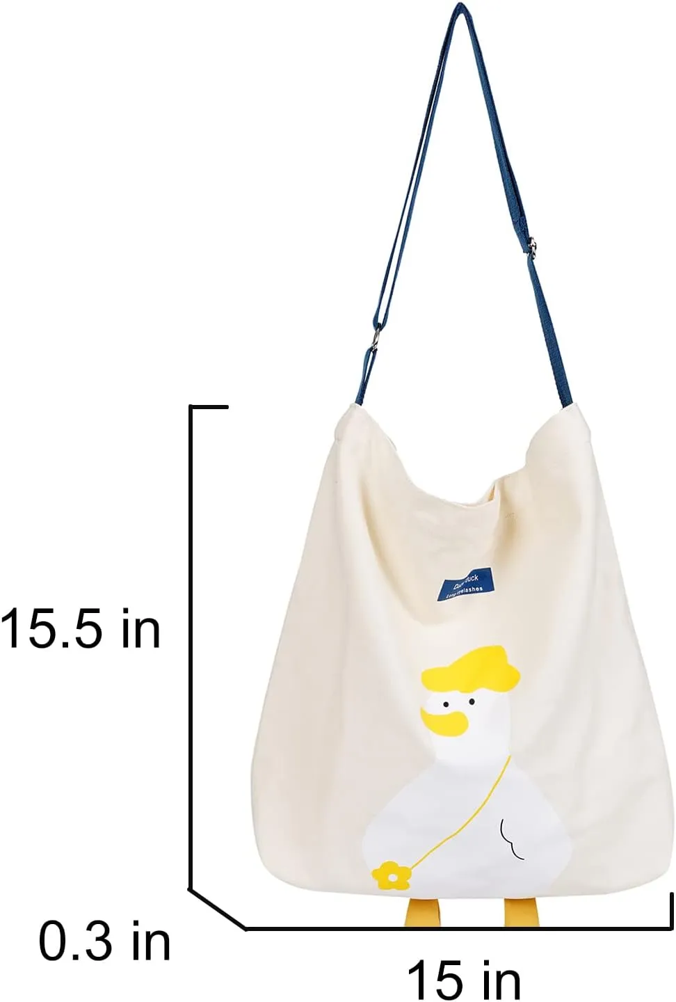 Phaoullzon Cute Canvas Tote Bag - Funny Duck & Goose Hobo Shoulder Crossbody Bag