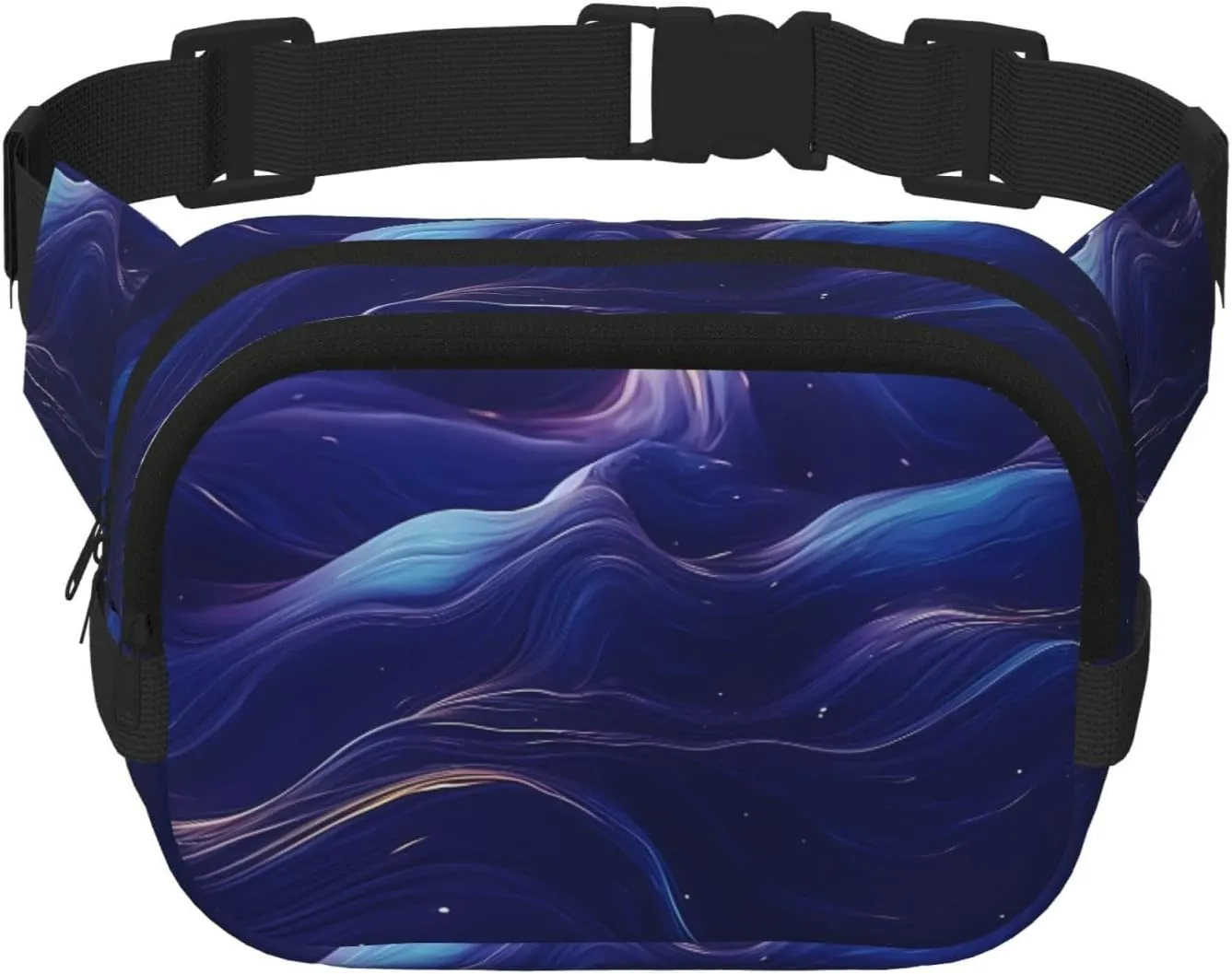 Phayah Blue Marble Veins Waist Pack Bag,Fanny Pack For Men,Women, Workout Traveling Casual Running Hiking Cycling, Bum Bag